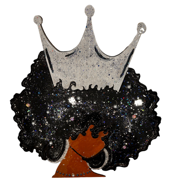 Paint and Pour Your Bejeweled Afro Queen